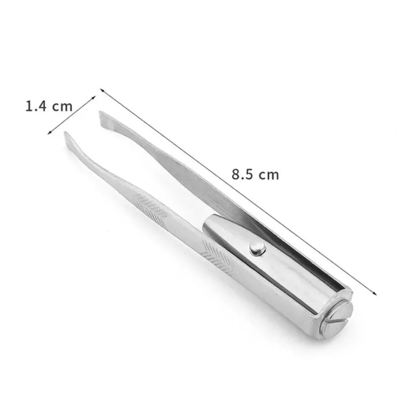 LED Lit Smart Angled Eyebrow Tweezers for Precise Eyebrow Shaping Eyelash Extensions Create Natural Perfect Brows with One Click