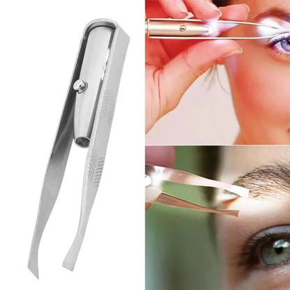 LED Lit Smart Angled Eyebrow Tweezers for Precise Eyebrow Shaping Eyelash Extensions Create Natural Perfect Brows with One Click