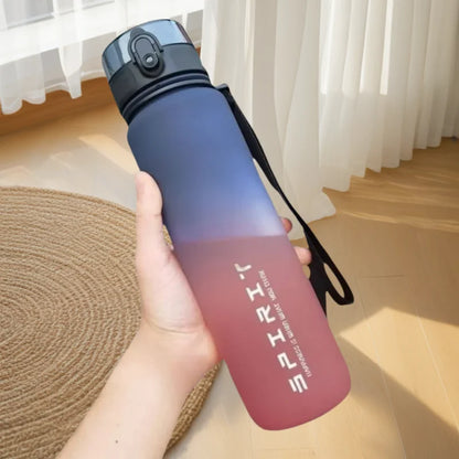1 Liter Large Capacity Sports Water Bottle Leak Proof Colorful Plastic Cup Drinking Outdoor Travel Portable Gym Fitness Jugs