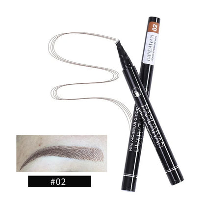 4D Microblading Eyebrow Pen 4 Forks Tip Eyebrow Tattoo Pencil Long Lasting Fine Sketch Liquid Eye Brow Make Up