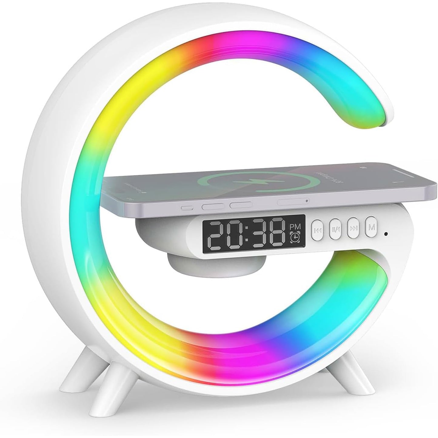 Bluetooth Speaker with Wireless Charging and Atmosphere Light