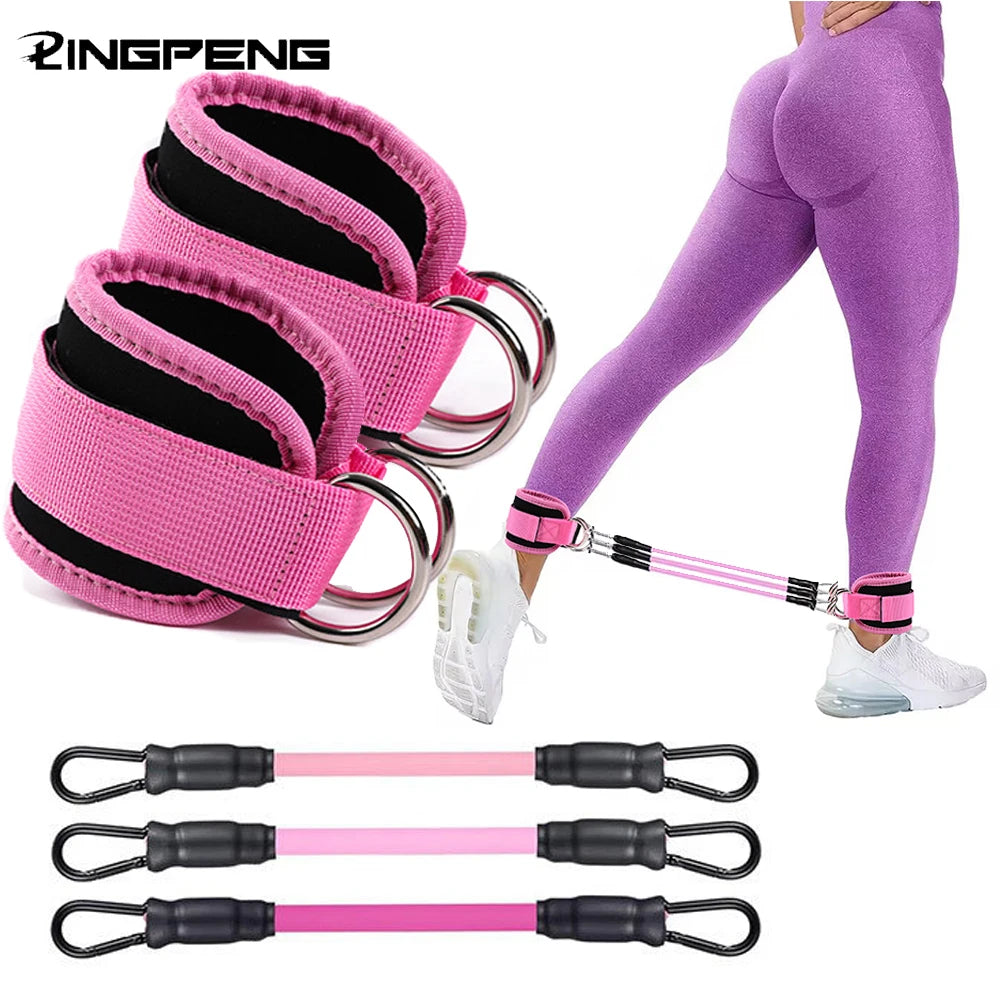 Ankle Straps Double D-Ring Cuffs Ankle Weight Leg Training Brace Support Sport Abductors Adjustable Foot Support Padded
