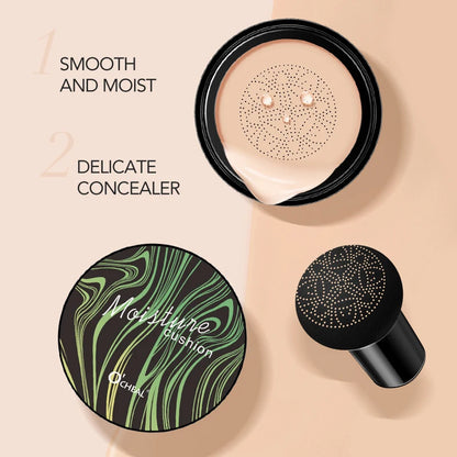 Ocheal BB Cream Air Cushion Compact Make Up Foundation Concealer Cream for Face Cosmetics Makeup Mushroom Head Puff