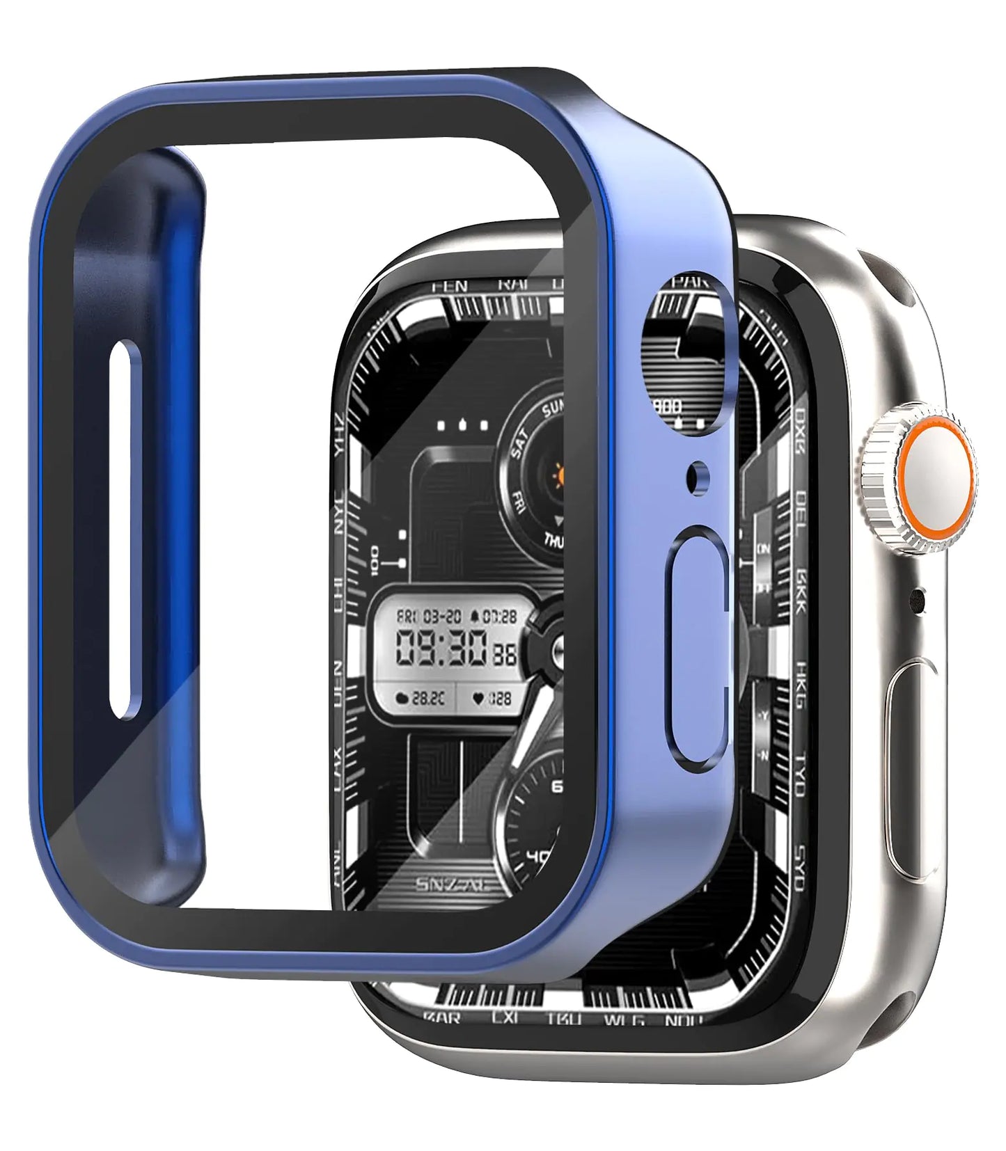 2 Pack Apple Watch Screen Protector Compatible with Apple Watch 49mm 45mm 44mm 41mm 40mmShockproof Apple Watch Cover/Case with Tempered Glass