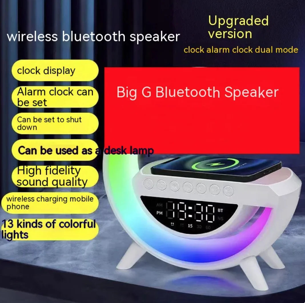 Bluetooth Speaker with Wireless Charging and Atmosphere Light