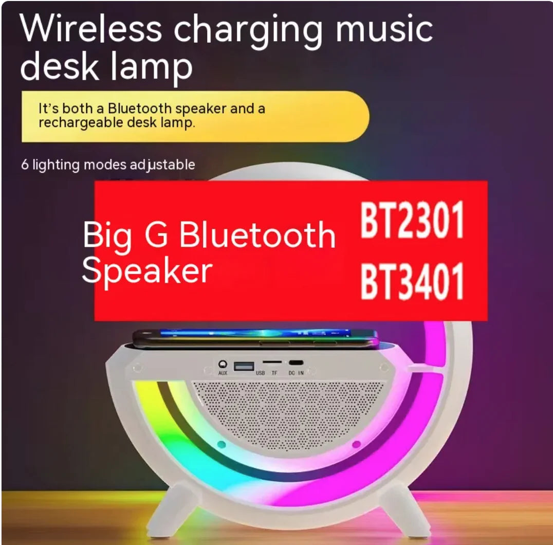 Bluetooth Speaker with Wireless Charging and Atmosphere Light